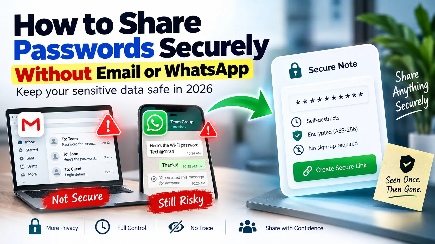 How to Share Passwords Securely Without Email or WhatsApp
